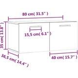 vidaXL Stenska omarica bela 80x36,5x35 cm inženirski les | Shoptok.si