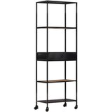 Ormarić za knjige 60x35x180 cm od grubog drva manga i željeza | shoptok.hr