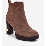 Boto Suede Classic Boots On Heel Brown Amy | ePonuda.com