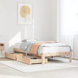 vidaXL Posteljni okvir s predali 90x190 cm trdna borovina Cene
