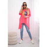 Kesi Oversize blouse with iridescent pink neon lip print | Shoptok.si