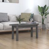 The Living Store Klubska mizica siva 80x40x35 cm trdna borovina - Klubska Mizica, (21573390) Cene