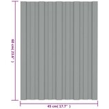Krovni panel 36 pcs Sivi 60 x 45 cm Pocinčani čelik - Sivi 60 x 45 cm 36 | shoptok.hr