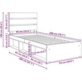  Okvir za krevet Umjetnička hrastovina 90 x 200 cm | shoptok.hr