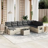  9-dijelni set vrtnih sofa od poliratana s jastucima svjetlosivi | shoptok.hr