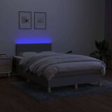  Box spring postelja z vzmetnico LED sv. siva 120x200 cm blago, (20727181) | Shoptok.si