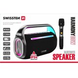 Swissten zvučnik BT 5.0, TWS, Baterija, bežični mikrofon HARMONY 80W crni | shoptok.hr