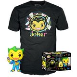 Funko set bobble figure dc - batman pop! & tee - the joker (blacklight) - m | ePonuda.com