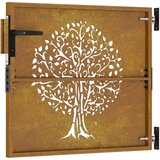  Vrtna vrata 85 x 75 cm od čelika COR-TEN s uzorkom stabla | shoptok.hr