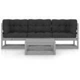 Maison Chic Seti vrtnega pohištva - Vrtna garnitura - Vrtni pohištvo set 4-delna z blazinami trdna borovina, (21820611) | Shoptok.si