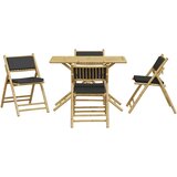  5-dijelni sklopivi bistro set s tamnosivim jastucima od bambusa | Eponuda.com