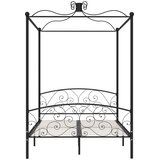  Okvir za krevet s nadstrešnicom crni metalni 120 x 200 cm | Eponuda.com