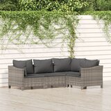 Maison Chic Seti vrtnega pohištva - Vrtna garnitura - Vrtni pohištvo set 4-delna z blazinami siv poli ratan, (21816648) | Shoptok.si