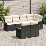  Sjedeća garnitura za vrt 7 kom. Crna Poli ratan 242.5 x 132.5 x 69 cm | shoptok.hr