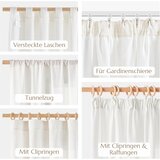 TOPICK zavese lanenega videza z nabornim trakom – set 2, 140 × 175 cm | Shoptok.si