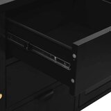 vidaXL komoda crna 105 x 35 x 70 cm od čelika i kaljenog stakla | shoptok.hr