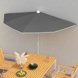 vidaXL Vrtni polukružni suncobran sa šipkom 180 x 90 antracit | shoptok.hr