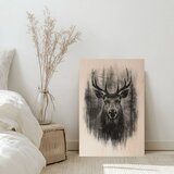  Slika na drvetu - Jelen u tihoj maglini | ePonuda.com