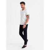 Ombre BASIC men's classic cotton T-shirt with a crew neckline - white | Shoptok.si