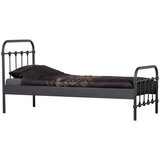 WOOOD Črna postelja z letvenim dnom 90x200 cm Moos – | Shoptok.si
