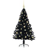  Umjetno predsvijetljeno božićno drvce Crna 150 cm PVC | shoptok.hr