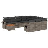  11-dijelni set vrtnih sofa od poliratana s jastucima sivi | shoptok.hr