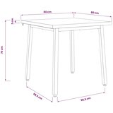  80 x 80 x 75 cm Čvrsto drvo akacije Bijela i crna Četvrtasti - Bijela i crna 80 x 80 x 75 cm Živi rub | shoptok.hr