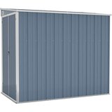vidaXL Zidno vrtno spremište sivo 118 x 194 x 178 cm pocinčani čelik | shoptok.hr