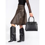 Shelvt Black classic women's handbag with three compartments | Shoptok.si