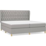 Maison Chic Box spring postelja - Vzmetna postelja z vzmetnico svetlo siva 200x200 cm blago SL1174, (21910173) | Shoptok.si