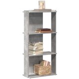 vidaXL Knjižna omara 3-nadstropna beton. siva 60x30x120 cm inž. les | Shoptok.si