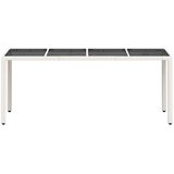  Vrtni stol sa staklenom pločom bijeli 190x90x75 cm poliratan | shoptok.hr