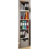 P & B PISARNIŠKI REGAL 35/183/37 cm bela, hrast sonoma | Shoptok.si