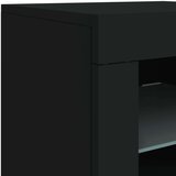 vidaXL Komoda s LED svjetlima crna 123 x 37 x 67 cm | shoptok.hr