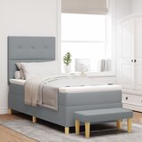 vidaXL Krevet s box spring sustavom s madracem i klupom svijetlosivi 80x200 cm Tkanina | shoptok.hr