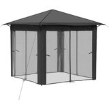 Gazebo s 4 bočne strane 2,6 x 2,6 m Svjetlosiva i antracit | shoptok.hr