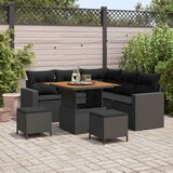  Vrtna sedežna garnitura z blazino s shranjevanjem 8 pcs Črna, (5000134092) | Shoptok.si