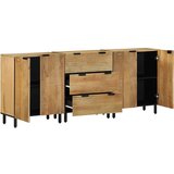  Komoda od 3 komada smeđa 60x33x75 cm Puno drvo Mango Slike
