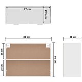 Viseći ormarić bijeli 80 x 31 x 60 cm od konstruiranog drva | shoptok.hr