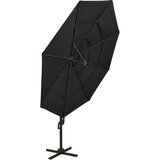 Vrtni suncobran s 4 razine i aluminijskim stupom 3 x 3 m crni | Eponuda.com