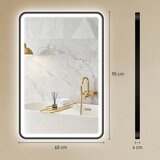  LED kupaonsko ogledalo 90 x 60 cm svjetla 3 boje prigušljivo memorijska funkcija horizontalno i vertikalno crno | shoptok.hr