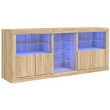 Maison Chic Komoda - Predalnik z LED lučkami sonoma hrast 181,5x37x67 cm, (21721984) | Shoptok.si