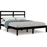  Posteljni okvir črn iz trdne borovine 140x190 cm, (20643971) | Shoptok.si
