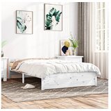  Posteljni okvir bel iz trdnega lesa 140x200 cm | Shoptok.si