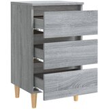  Noćni ormarić s drvenim nogama boja sivog hrasta 40x35x69 cm | shoptok.hr