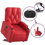 vidaXL Električni naslanjač s funkcijo vstajanja rdeče umetno usnje | Shoptok.si