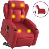  Električni masažni naslonjač na podizanje umjetna koža crveni | shoptok.hr