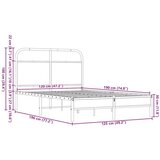 vidaXL Posteljni okvir brez vzmetnice 120x190 cm rjav hrast inž. les | Shoptok.si