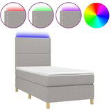  Box spring s madracem LED svjetlosivi 100x200 cm tkanina | shoptok.hr