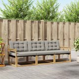  Set vanjskih sofa s jastukom 3 pcs Bijela i svjetlosiva | shoptok.hr